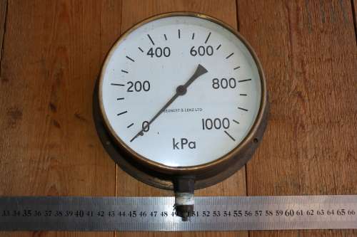 Vintage Brass Locomotive Pressure Gauge - Reunert & Lenz Ltd