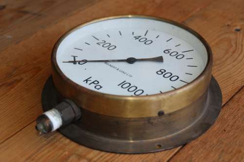 Vintage Brass Locomotive Pressure Gauge - Reunert & Lenz Ltd
