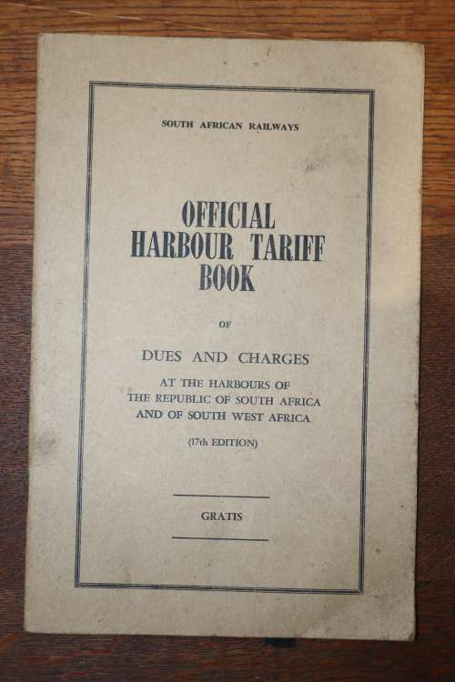 South African Railways - Official Harbour Tariff Book - 1st Sep 1966