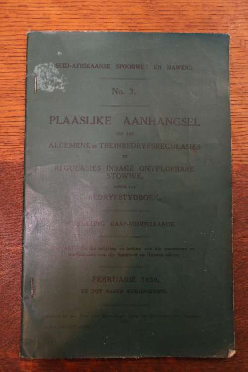 Suid-Afrikaanse Spoorwee en Hawens - No.3 - Plaaslike Aanhangsel - Feb 1939