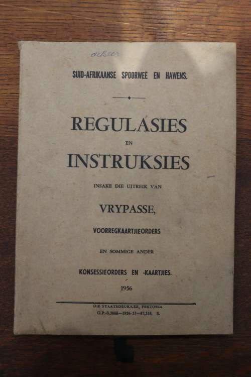 Suid-Afrikaanse Spoorwee en Hawens - Regulasies en Instruksies - 1956