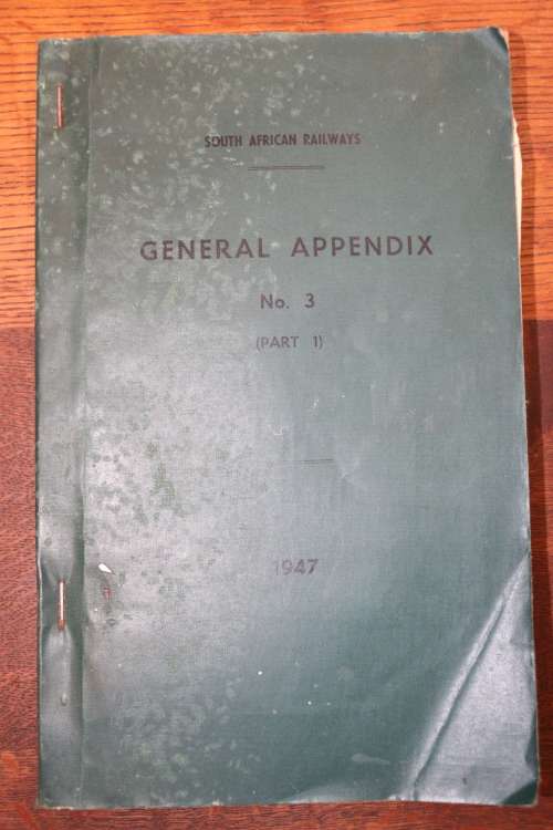 South African Railways - General Appendix No.3 Part 1 - 1947