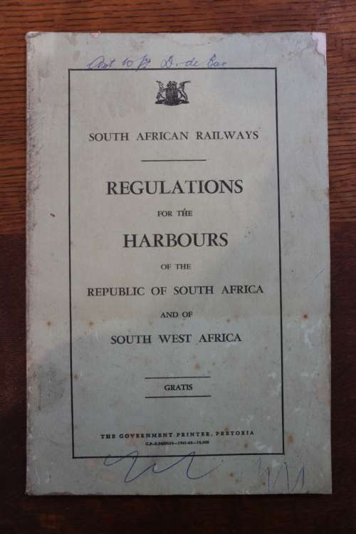 South African Railways - Regulations for the Harbours - 1962