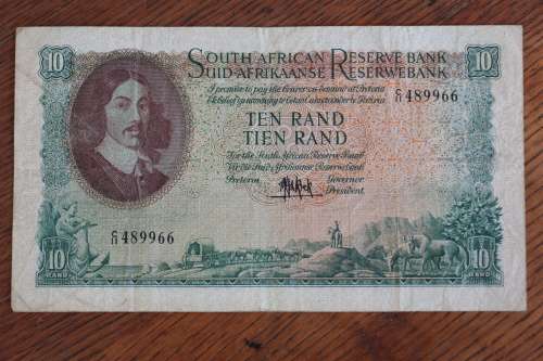 Beautiful South African Bank Note MH de Kock Ten / Tien Rand