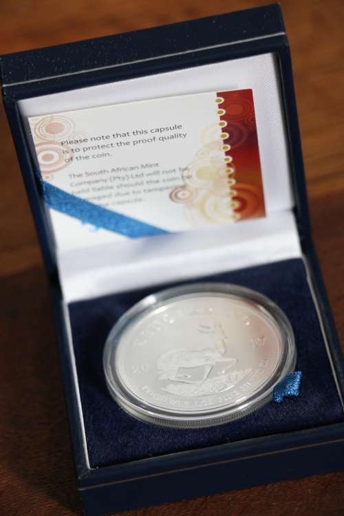 Beautiful 2017 1 Oz Fine Silver South Africa Krugerrand 1R in SA Mint Box