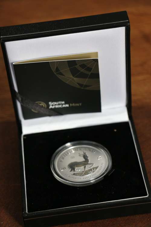 Beautiful 2017 1 Oz Fine Silver South Africa Krugerrand 1R in SA Mint Box