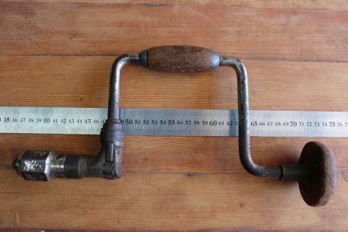 Vintage Carpenters Brace Hand Crank Drill