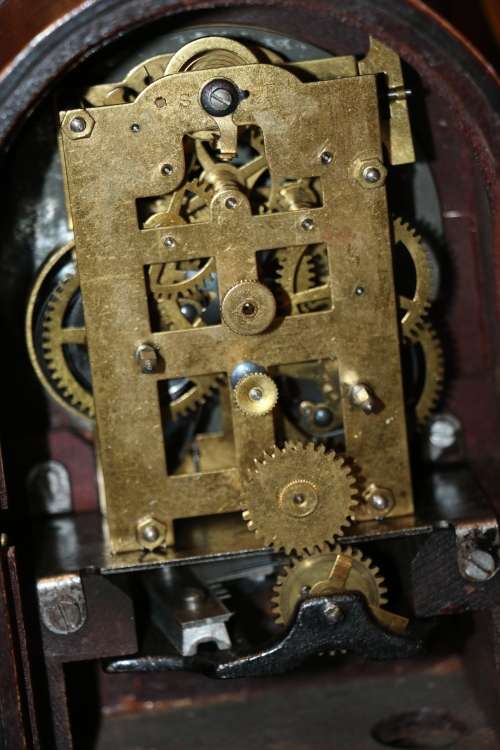 Beautiful Antique Mantel Clock with Seconds and Minutes Dials and Music Box