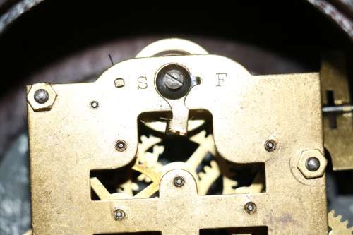 Beautiful Antique Mantel Clock with Seconds and Minutes Dials and Music Box