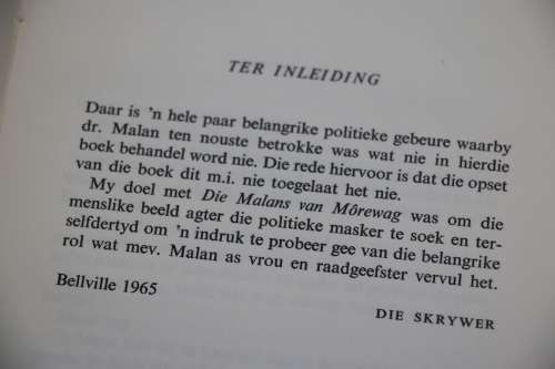 Beautiful Vintage Africana Book - Die Malans van Morewag - Gert Pretorius 1965