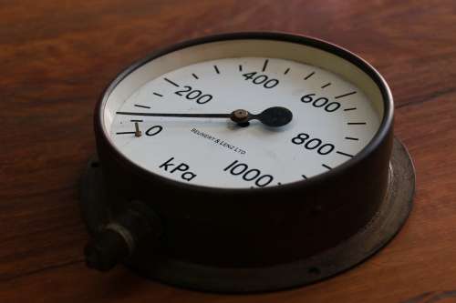 Beautiful Antique REUNERT & LENZ Pressure Gauge