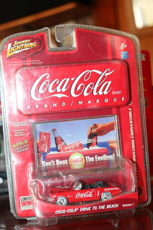 Johnny Lightning Collectors Die Cast Model - Coca Cola - `65 Ford Mustang Convertible