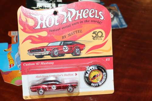 Hot Wheels Collectors Die Cast Model - 50th - `67 Custom Mustang