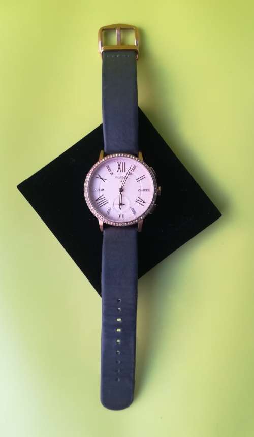 Fossil Q Gazer Ladies Hybrid Smartwatch (FTW1116) Rose Gold Dial Leather Strap