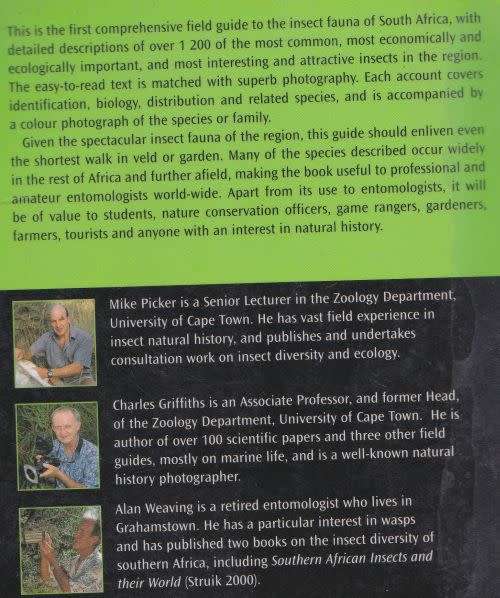 FIELD GUIDE TO INSECTS OF SOUTH AFRICA (UPDATED 2004) by M Picker, C Griffiths and A Weaving