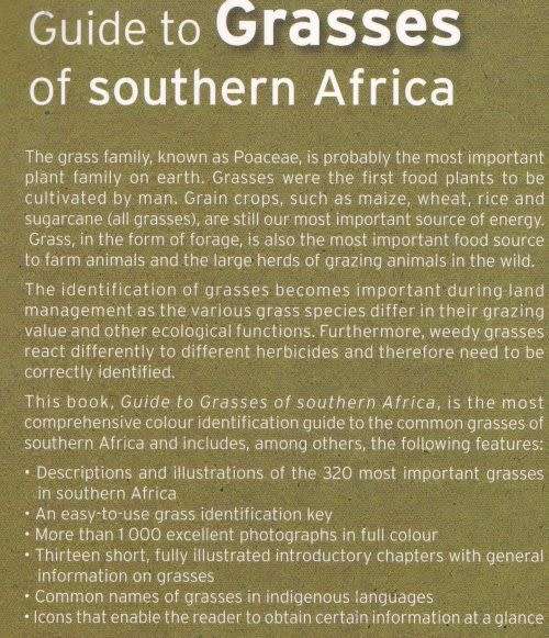 GUIDE TO GRASSES OF SOUTHERN AFRICA by Frits van Oudtshoorn