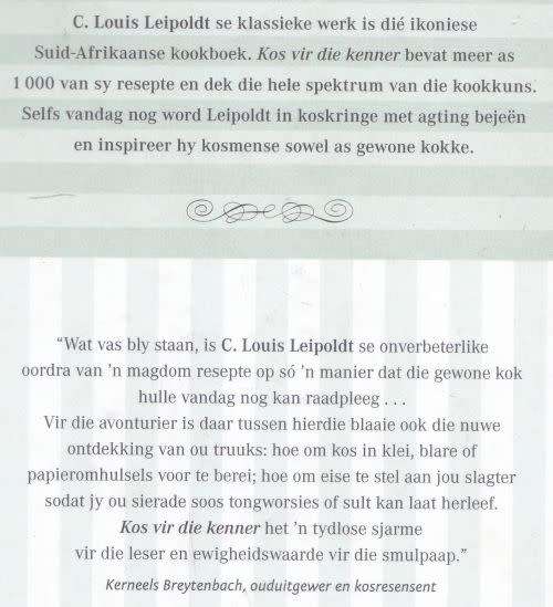 KOS VIR DIE KENNER by C Louis Leipoldt