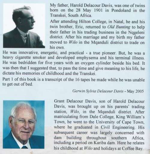 MEMOIRS OF A TRANSKEI TRADING FAMILY - Harold Delacour Davis and Grant Delacour Davis