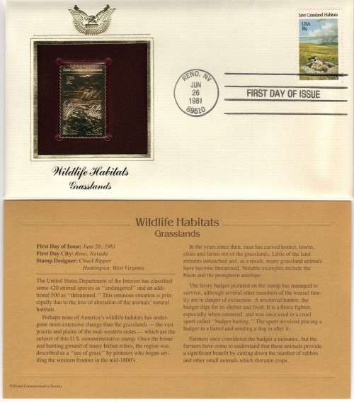 GOLDEN REPLICAS OF U.S. STAMPS (D)