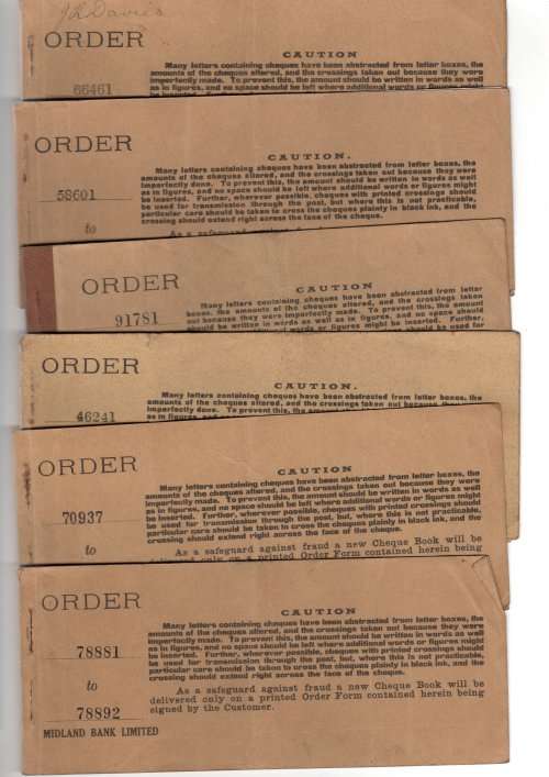 OLD CHEQUE BOOKS