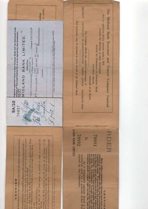 OLD CHEQUE BOOKS