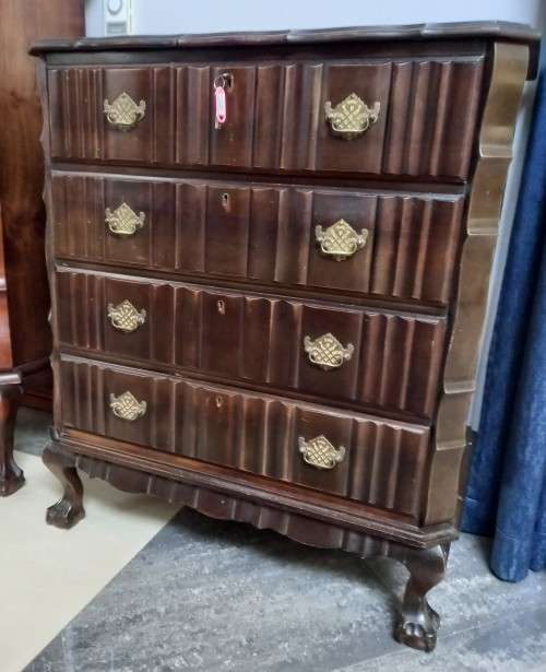 IMBUIA BALL and CLAW CHEST OF DRAWERS (4 drawers)