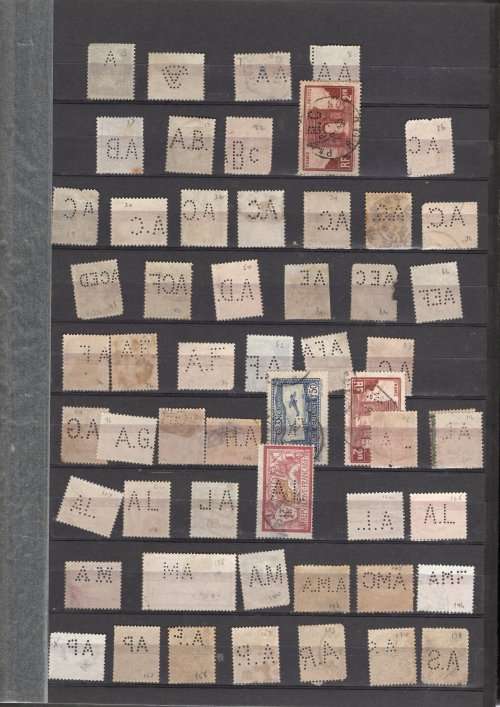 FRANCE (Perfins in stock book)