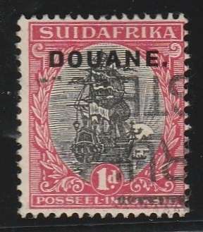UNION OF SOUTH AFRICA 1d DOUANE OVPT