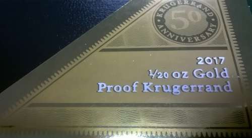 2017 1/20th oz PROOF Gold KRUGERRAND Coin with 50th Anniversary Mint Mark only 2000 minted