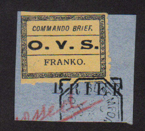 OVS COMMANDO BRIEF BLOEMFONTEIN DATE STAMP ON PIECE