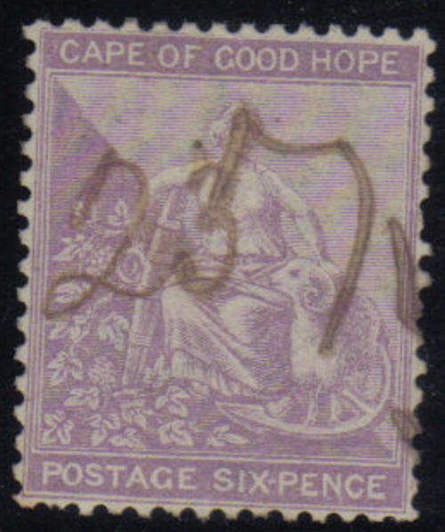 1864 PALE LILAC 6d CROWN CC WATERMARK