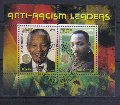 NELSON MANDELA -MARTIN LUTHER KING. "ANTI - RACISM - LEADERS"CONGO ISSUE