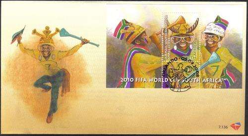 FDC 7.136 SOUTH AFRICA - 2009 2010 FIFA World Cup MS FDC 7.136
