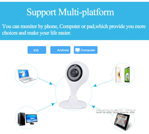 720P HD P2P Wifi IR Cut Indoor IP Camera Pan Tilt Wireless CCTV DVR Night Vision Smart Phone