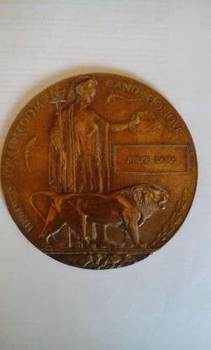 WW1 DEATH PLAQUE
