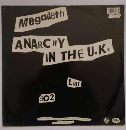 Megadeth 12 inch single (45 rpm) - Anarchy in the UK