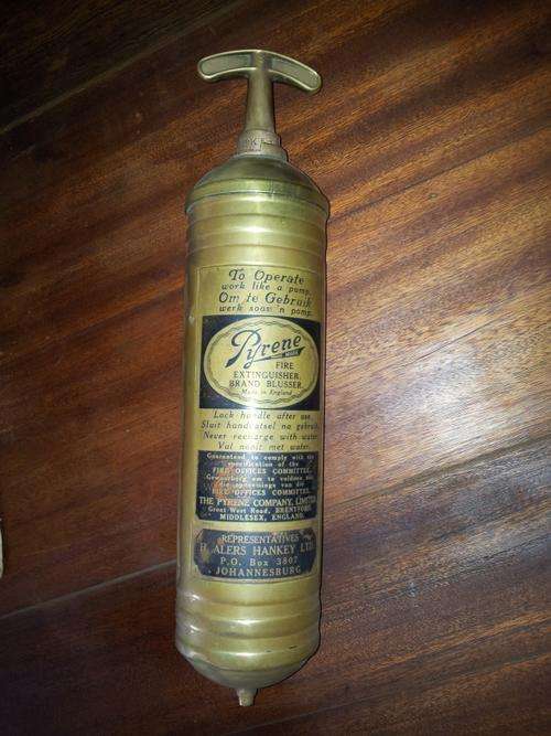 Antique brass Pyrene fire extinguisher