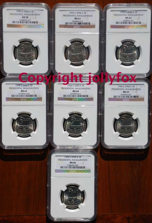 *** AWESOME SET OF BUILDINGS FACING FRONT - 1994 INAUGURATION R5 FROM AU58 TO MS 66!! ***