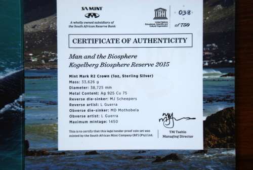 *** LIMITED EDITION: 2015 SILVER R2 MAN & THE BIOSPHERE (KOGELBERG) - MARINE - WITH COA (#38)