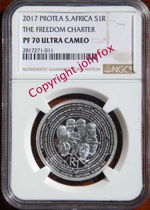 *** PERFECT - BRAND NEW 2017 SILVER R1 "FREEDOM CHARTER" NGC PF70UC!! ***