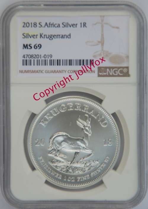 *** 2018 SILVER 1 OZ. KRUGERRAND GRADED MS69 BY NGC!! ***