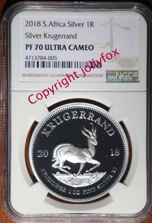 *** RARELY SEEN - 2018 1 oz SILVER KRUGERRAND PF70UC GRADED (NGC)!! ***
