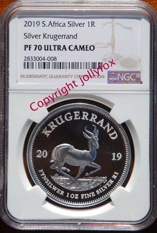 *** BRAND NEW & PERFECT ** 2019 SILVER 1 oz KRUGER PF70UC NGC!! *** ONLY 1 ON BOB!! ***