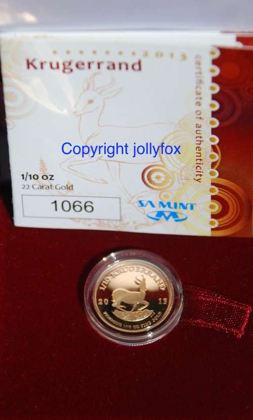 *** GOLD!! *** 2013 1/10 oz PROOF KRUGERRAND!! ***