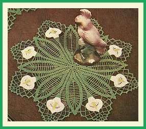 An electronic crochet pattern for a Calla Lily Doily Set