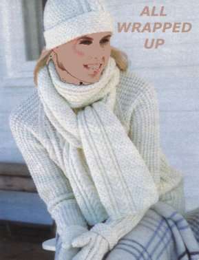 Downloadable Knitting Pattern for a Beanie hat, Scarf and Mittens for the whole family