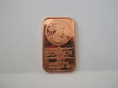 INVESTMENT GRADE COPPER BARS 1OZ .999 PURE. MINTED IN THE U.S.A.