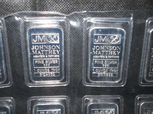 1 Troy OZ JOHNSON MATTHEY .999 PURE SILVER BARS