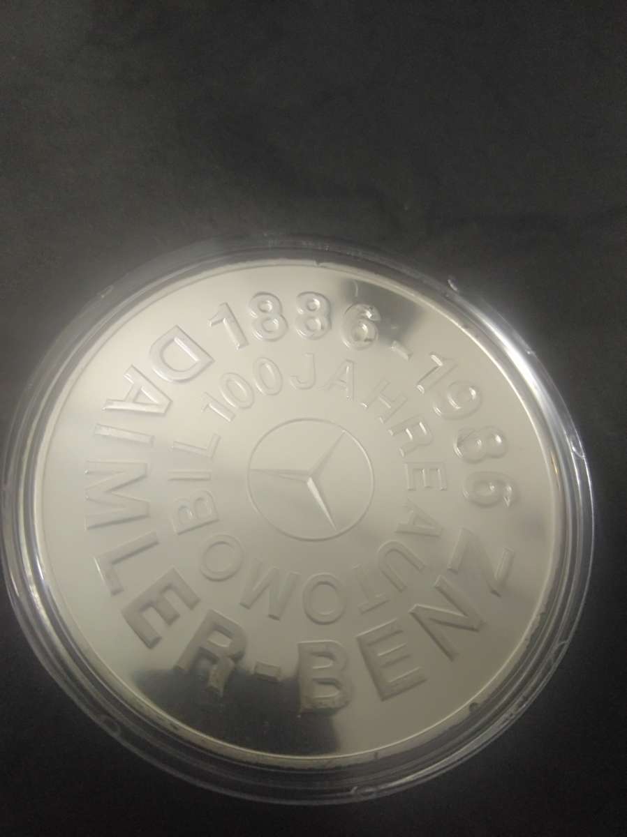 Rare 1986 Daimler-Benz Germany 100th Anniversary Silver Commemorative Medal 24.7 grams silver