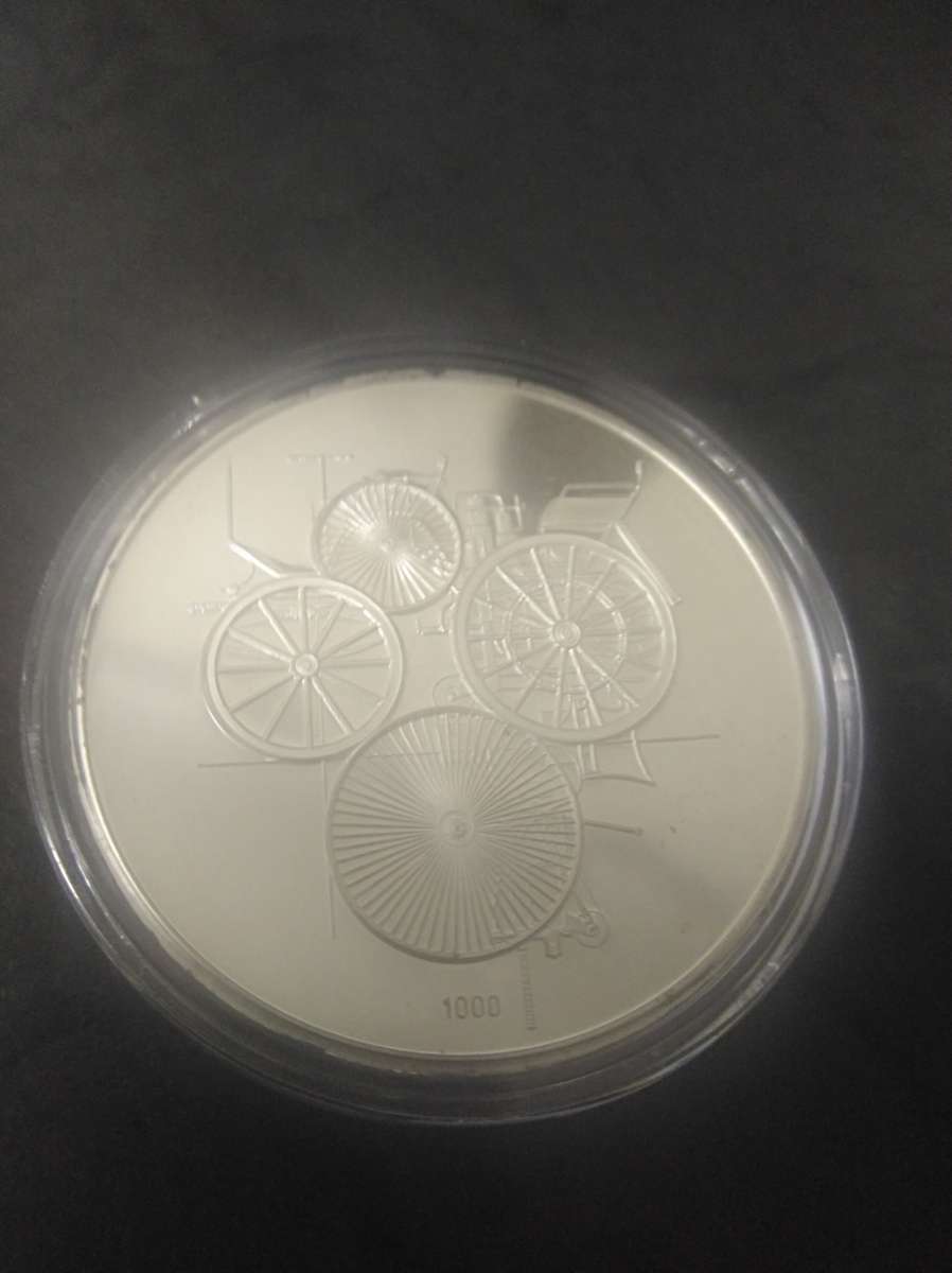 Rare 1986 Daimler-Benz Germany 100th Anniversary Silver Commemorative Medal 24.7 grams silver
